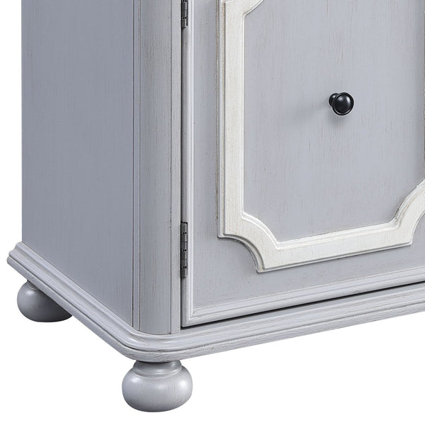 English Elm Enyin Gray Storage Cabinet with Drawer & 2-Tier Shelves, KD Composite Wood, 33"L x 13"W x 19"H B2726P286819