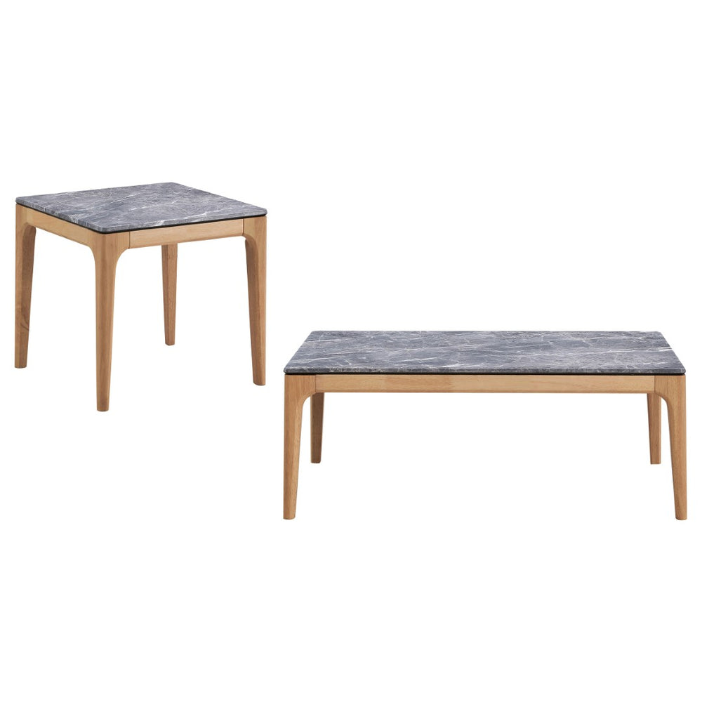 English Elm Fletcher Gloss White Lacquer Coffee and End Table Set for Modern Living Rooms B062S01648