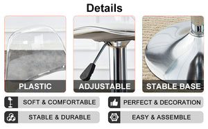 English Elm Modern PU Bar Stools Set of 2 — 360° Swivel, Height Adjustable, Waterproof Leather, Ergonomic White Finish W1151P200322