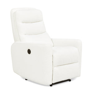 English Elm Jennifer Taylor Home - Bloomy Plush Power Recliner Chair in Chiffon White Bouclé — High-Back, Sherpa Comfort, USB-Nap Friendly B2719P238500
