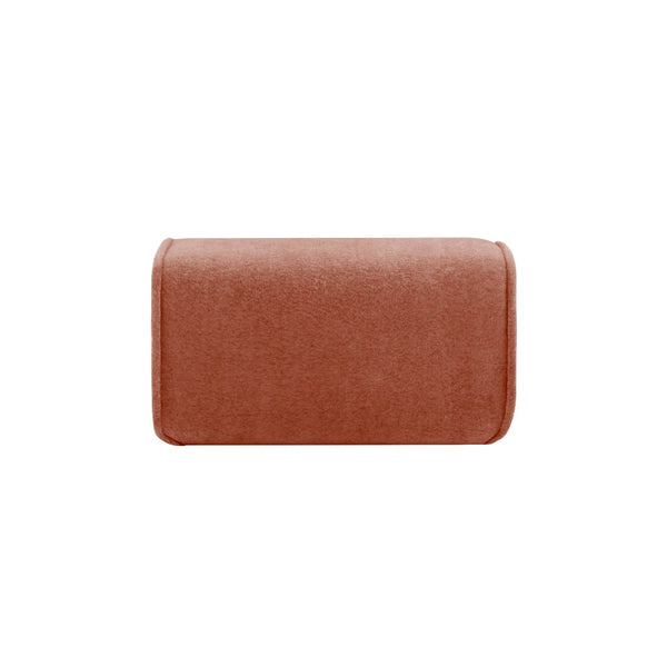 English Elm Harrison Velvet Modular Ottoman with French Piping Trim and Cloud Foam Cushioning Red W3041P386592