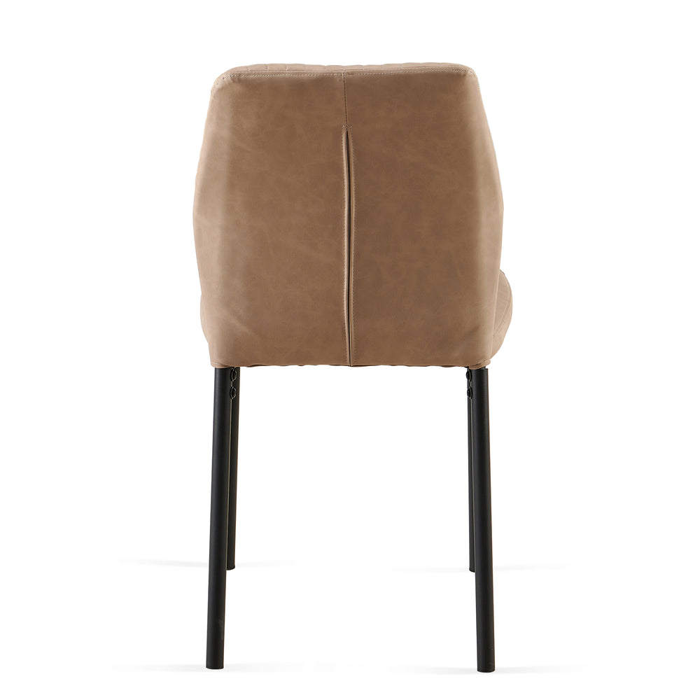 English Elm Beige PU Leather Dining Chairs Set of 4 – Modern Armless Faux Leather Side Chairs with Metal Legs, Comfortable Upholstered Seating for Kitchen, Dining, Office (4 Pack) W1164P195157