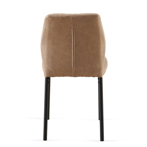 English Elm Beige PU Leather Dining Chairs Set of 4 – Modern Armless Faux Leather Side Chairs with Metal Legs, Comfortable Upholstered Seating for Kitchen, Dining, Office (4 Pack) W1164P195157