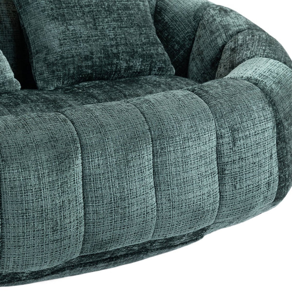 English Elm Bean Bean Bag Sofa High-Density Memory Foam Two-Seater Lounger High Back Chenille Cozy Support Emerald W395P181435