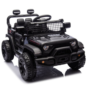English Elm 24v Kids Ride on Car with Parental Remote Four Wheel Suspension Led Lights Bluetooth Black W1578P235080