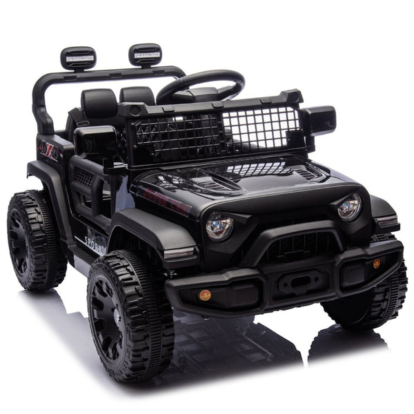 English Elm 24v Kids Ride on Car with Parental Remote Four Wheel Suspension Led Lights Bluetooth Black W1578P235080
