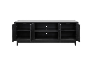 English Elm Radiance 75 Inch Tv Stand For 85" Tvs - Fully Assembled, Modern Black Console With Storage Solutions B108P345206-GIGA