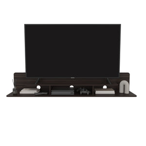English Elm Marquis Floating TV Stand Walnut Finish — Modern Wall-Mount Media Console with Open Shelves, Compact Storage B070P374512