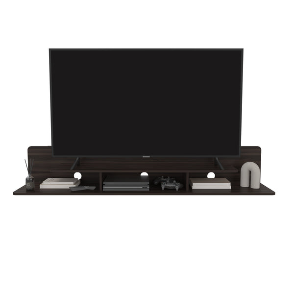 English Elm Marquis Floating TV Stand Walnut Finish — Modern Wall-Mount Media Console with Open Shelves, Compact Storage B070P374512