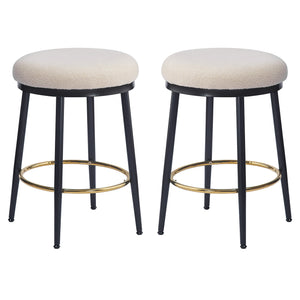 English Elm Christopher Knight Home® - 24.75'' Luxurious Velvet Counter Stools Set Of 2 - Modern Design With Iron Frame & Golden Footrest N780P189729W