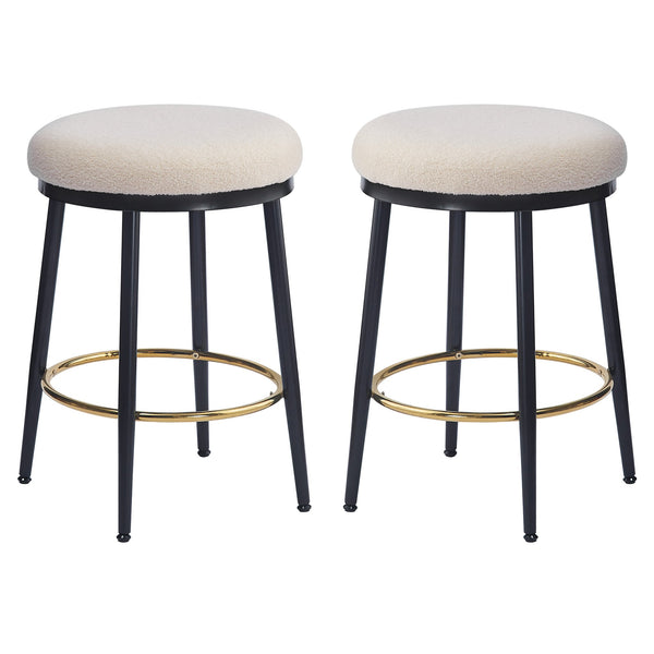 English Elm Christopher Knight Home® - 24.75'' Luxurious Velvet Counter Stools Set Of 2 - Modern Design With Iron Frame & Golden Footrest N780P189729W