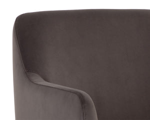 Sunpan Jaime Dining Armchair - Luxurious Gold Base, Moisture-Repellent Fabric, Perfect for Stylish Spaces Meg Ash
