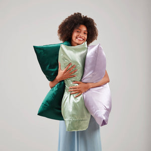 JLA Home Madison Park Essentials - Luxury Satin Pillowcases Set for Skin & Hair Protection, OEKO-TEX Softness, Wrinkle-Resistant Luxury Blue MPE21-1136