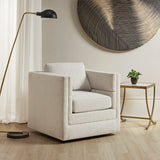 Osborne 360 Degree Swivel Chair - Elegant Cream Upholstered Accent for Modern Living Room Style