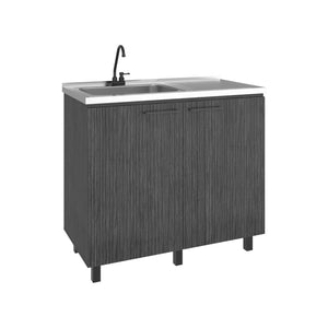 English Elm Napoles Freestanding Stainless Steel Utility Sink with Deep Basin for Laundry Rooms B200S00453