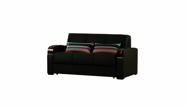 English Elm PrimeNest SlumberCore Collection Upholstered Convertible Loveseat with Storage, Sleeper, Durable PU Finish Brown PU B030P281823