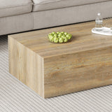 English Elm Elevate Your Living Space With This Modern Mdf Coffee Table That Showcases Smooth, Light Wood Color Texture Patterns. It Is Characterized By Stylish Design.39.3*23.6*12