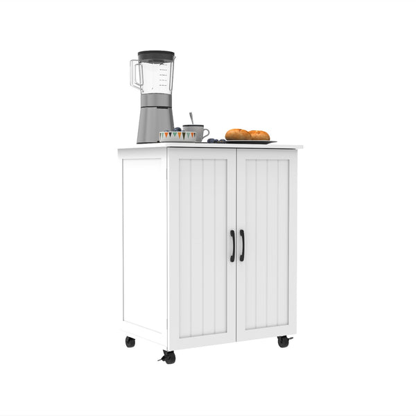 English Elm Kitchen Island With Wheels - Compact Mobile Cart For Crafting, Coffee, And Smart Storage Solutions W3062P289219