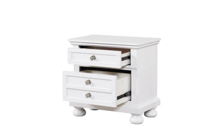 English Elm Meade Chic Nightstand with Felt-Lined Top Drawer, Full-Extension Storage, Durable Wood Veneer Finish White 30 L x 32.8 W x 21.5 H B078P301539