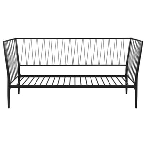 English Elm Vertigo Powder-coated Metal Twin Daybed with Slatted Backrest for Modern Spaces B062S01656