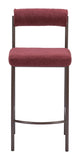 Livorno Counter Stool - Set of 2 Red & Bronze 109813 Zuo Modern