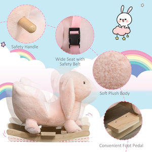 English Elm Qaba Bunny Rocker Toddler Ride on with Velvet Plush Carrot Toy and Realistic Sounds W2225P217686