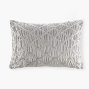 Croscill Classics Aumont Traditional Oblong Decor Pillow CCL30-0026 Silver