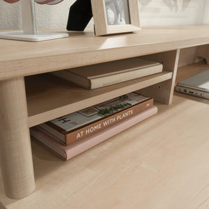 English Elm Hutch, Maple finish - 59" Engineered Wood Organizer with Adjustable Shelves & Cubbyholes, Slim Above-Desk Display Unit B356P354492