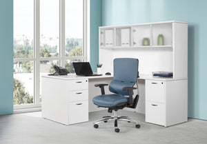 OSP Home Furnishings Dillon Ergonomic Managers Chair with Antimicrobial Upholstery and Lumbar Support Blue 99662CDB-R105