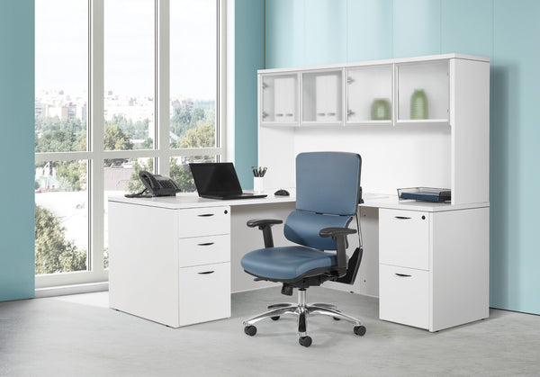 OSP Home Furnishings Dillon Ergonomic Managers Chair with Antimicrobial Upholstery and Lumbar Support Blue 99662CDB-R105