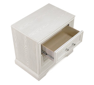 English Elm 1pc Traditional 2-Drawer Nightstand Antique White Finish Wooden Bedroom Accent Table with Drawers 30" x18.85" x26.3" B2741P408968