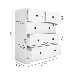 English Elm Chest Of Drawers - Elegant 5-Drawer Storage Solution In Ancient White For Rustic & Modern Spaces W2139P241084
