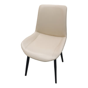 English Elm Beige Pu Leather Dining Chairs Set Of 4 - Modern Metal Legs, Ergonomic Comfort For Home & Office T3967P384332