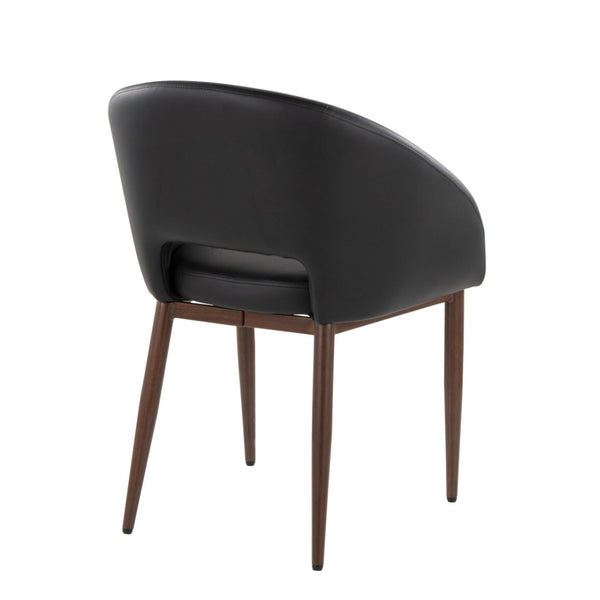 English Elm Chair Set of Two with Tapered Walnut Metal Legs and Off-white Upholstered Seats Black,Walnut B202S02117