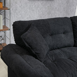 English Elm 84" Chenille Sofa Loveseat with Memory Foam & Pocket Springs, Plush Dual-Layer Comfort, Sturdy Frame Black W676S00009
