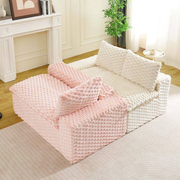 English Elm Luxury Color-Block Turtle Velvet Sofa - Versatile Modular Design For Stylish Living Room Comfort W3371S00044