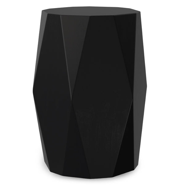 English Elm Judson Sculptural Mango Wood Side Table Faceted Round Accent for Modern Interiors B136P420286