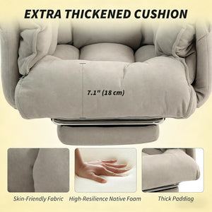 English Elm Reclining High Back Desk Chair with Flannel Cushioning and Extendable Footrest T3971P440171