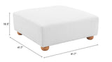 Tayte Ottoman White 110304 Zuo Modern