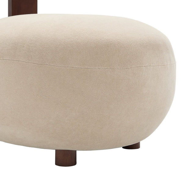 English Elm Modern Sculptural Velvet Accent Chair with Solid Wood Legs for Eclectic Living Spaces Light Brown,Walnut N776P420637B