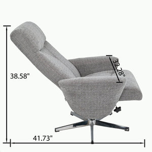 English Elm Swivel Faux Leather Manual Recliner with Ottoman Ergonomic Lounge Chair for Living Room W1622P460966