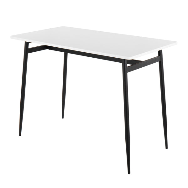 English Elm Marcel Counter Table – Sleek Black Metal & White Wood Design For Modern Dining & Entertaining Spaces B202P223372