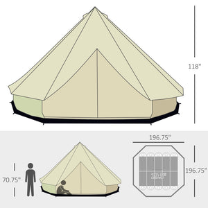 English Elm Outsunny 10 Person Glamping Yurt Tent Waterproof Polyester Family Outdoor Shelter W2225P200508