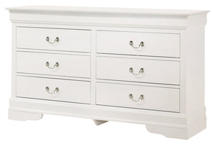 English Elm Louisphillipe G02190-D White Traditional Dresser With Curved Moldings & Durable Storage Solutions B078107859