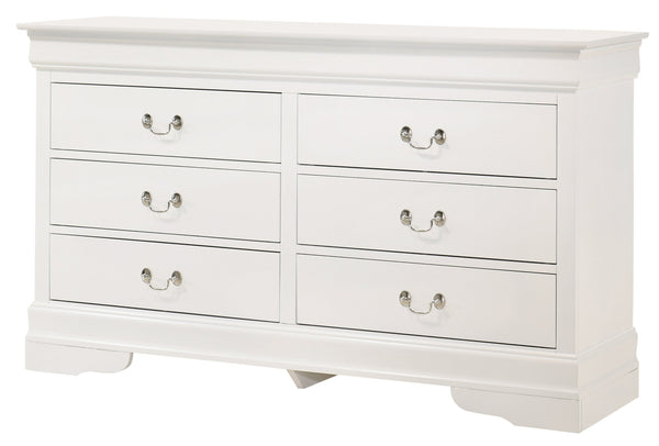 English Elm Louisphillipe G02190-D White Traditional Dresser With Curved Moldings & Durable Storage Solutions B078107859