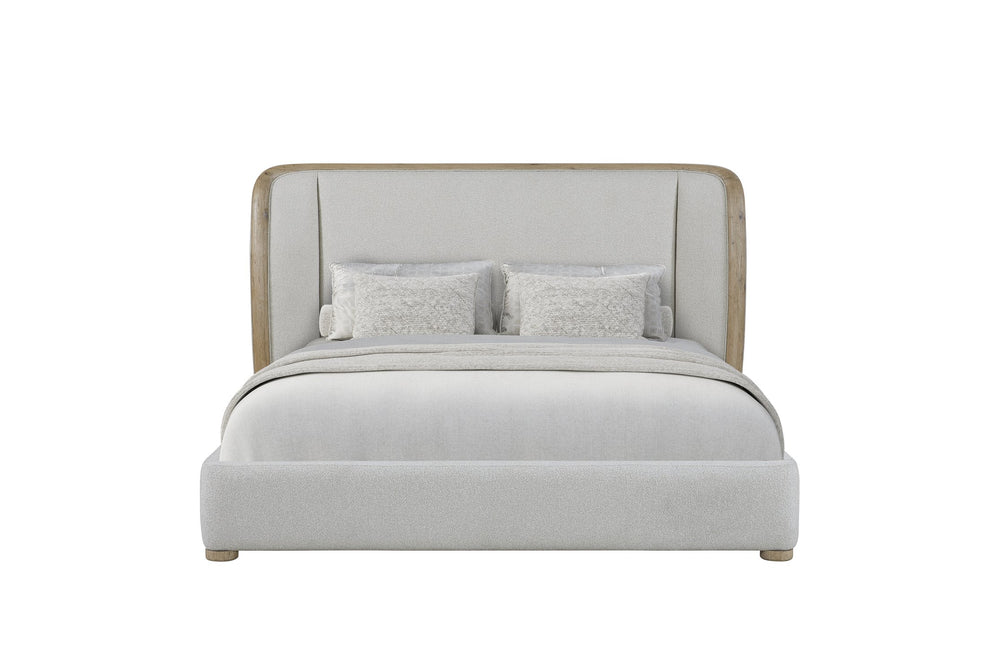 English Elm King Upholstered Bed In English Knotty Oak Frame – Elegant, Low-Maintenance Design For Modern Spaces B2699S00110