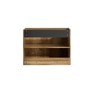 English Elm 30inch Floating Bathroom Vanity with 3d Carved Panels and Spacious Drawer Storage W3520P455297