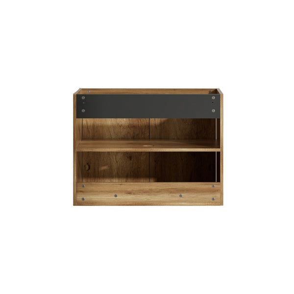 English Elm 30inch Floating Bathroom Vanity with 3d Carved Panels and Spacious Drawer Storage W3520P455297