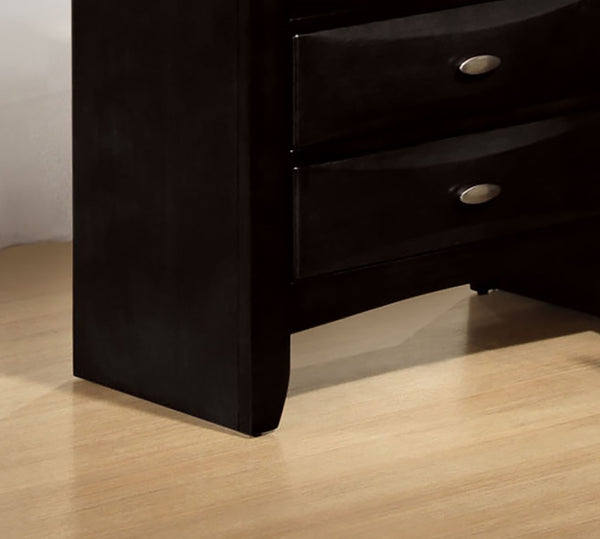 English Elm Black 5-Drawer Chest in Soft Black Finish with Nickel Oval Knobs, Transitional Durable Wood Design B2741P372201