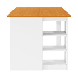 English Elm Topmax 5-Piece Farmhouse Counter Height Dining Set With Storage Shelves & Upholstered Chairs, White N717S000141K-GIGA